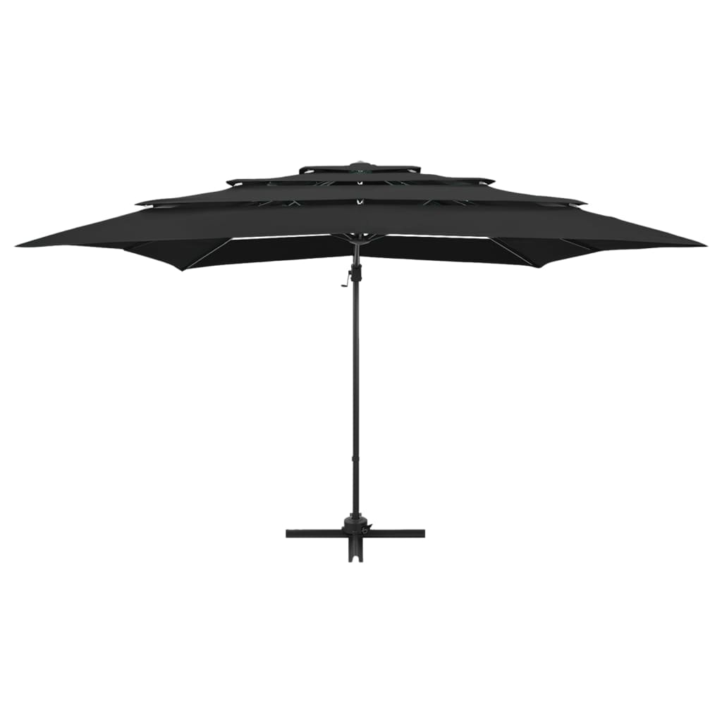 Sonnenschirm mit Aluminium-Mast 4-lagig Schwarz 250x250 cm - Pazzar.ch