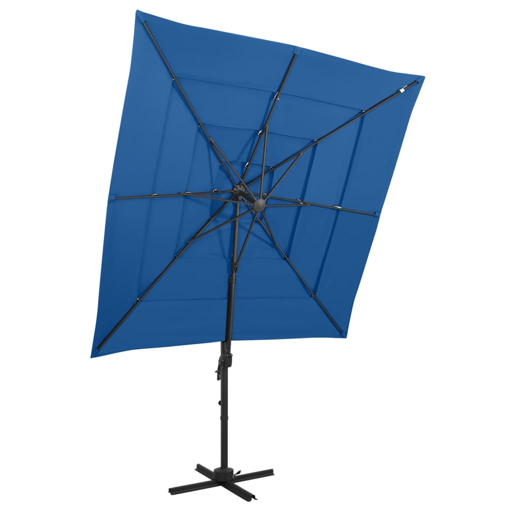 Sonnenschirm mit Aluminium-Mast 4-lagig Azurblau 250x250 cm - Pazzar.ch