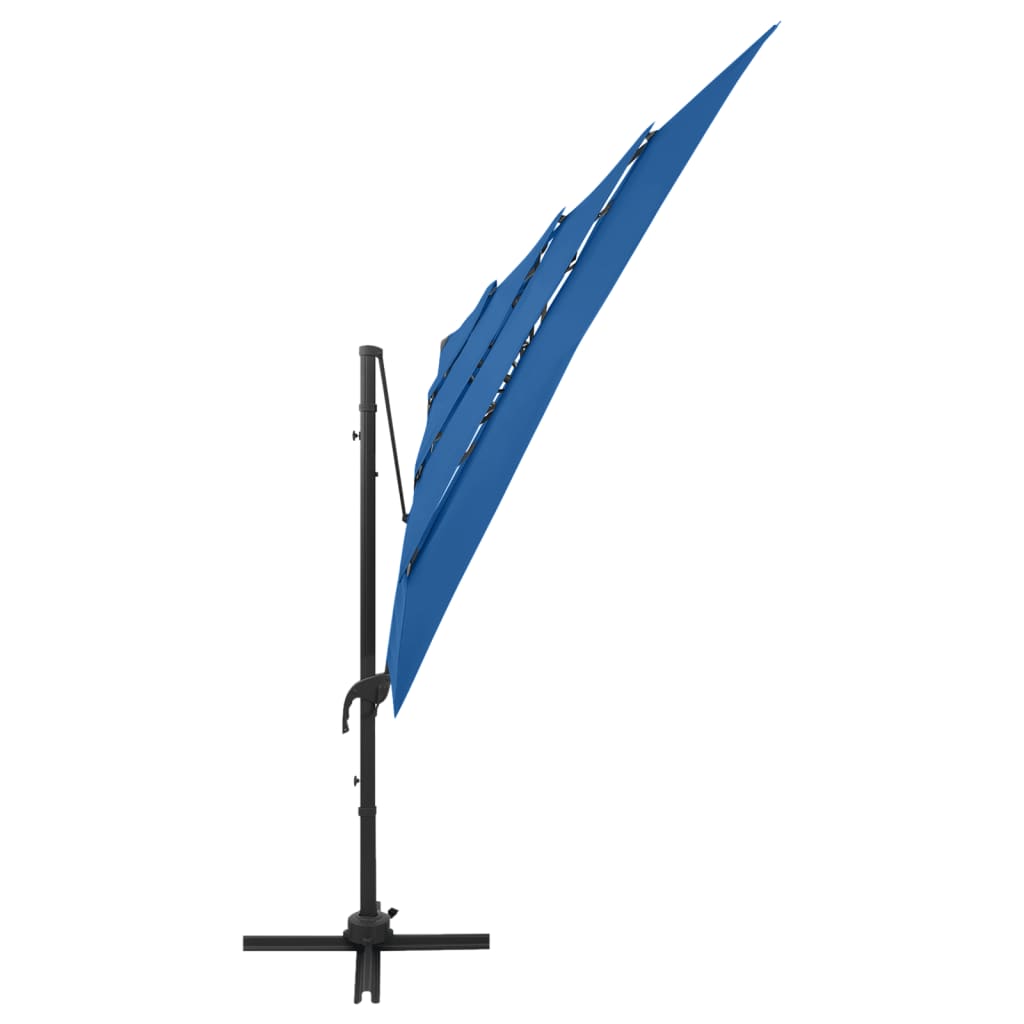 Sonnenschirm mit Aluminium-Mast 4-lagig Azurblau 250x250 cm - Pazzar.ch