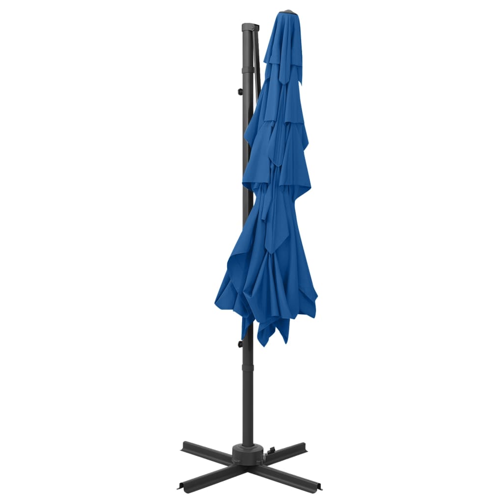 Sonnenschirm mit Aluminium-Mast 4-lagig Azurblau 250x250 cm - Pazzar.ch