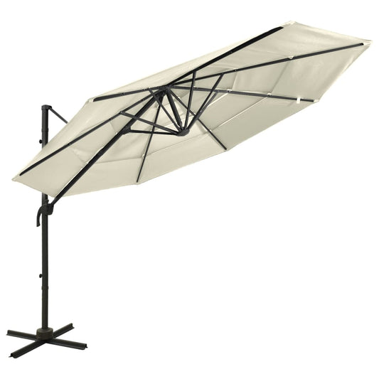 Sonnenschirm mit Aluminium-Mast 4-lagig Sandfarben 3x3 m - Pazzar.ch