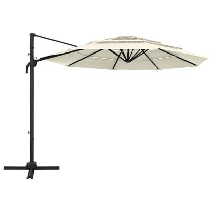Sonnenschirm mit Aluminium-Mast 4-lagig Sandfarben 3x3 m - Pazzar.ch