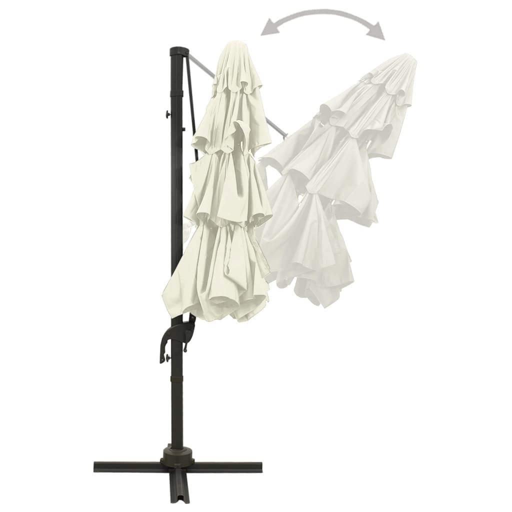 Sonnenschirm mit Aluminium-Mast 4-lagig Sandfarben 3x3 m - Pazzar.ch