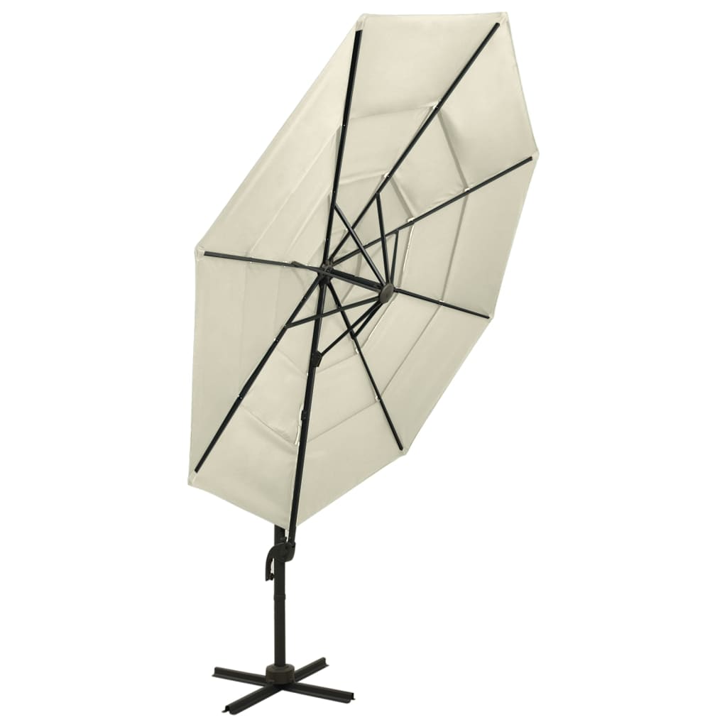 Sonnenschirm mit Aluminium-Mast 4-lagig Sandfarben 3x3 m - Pazzar.ch