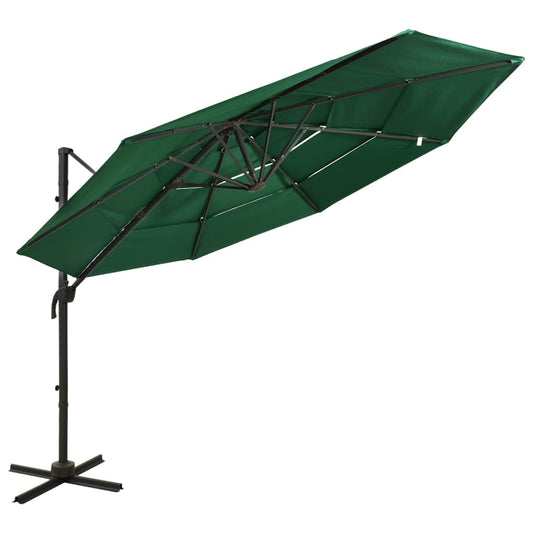 Sonnenschirm mit Aluminium-Mast 4-lagig Grün 3x3 m - Pazzar.ch