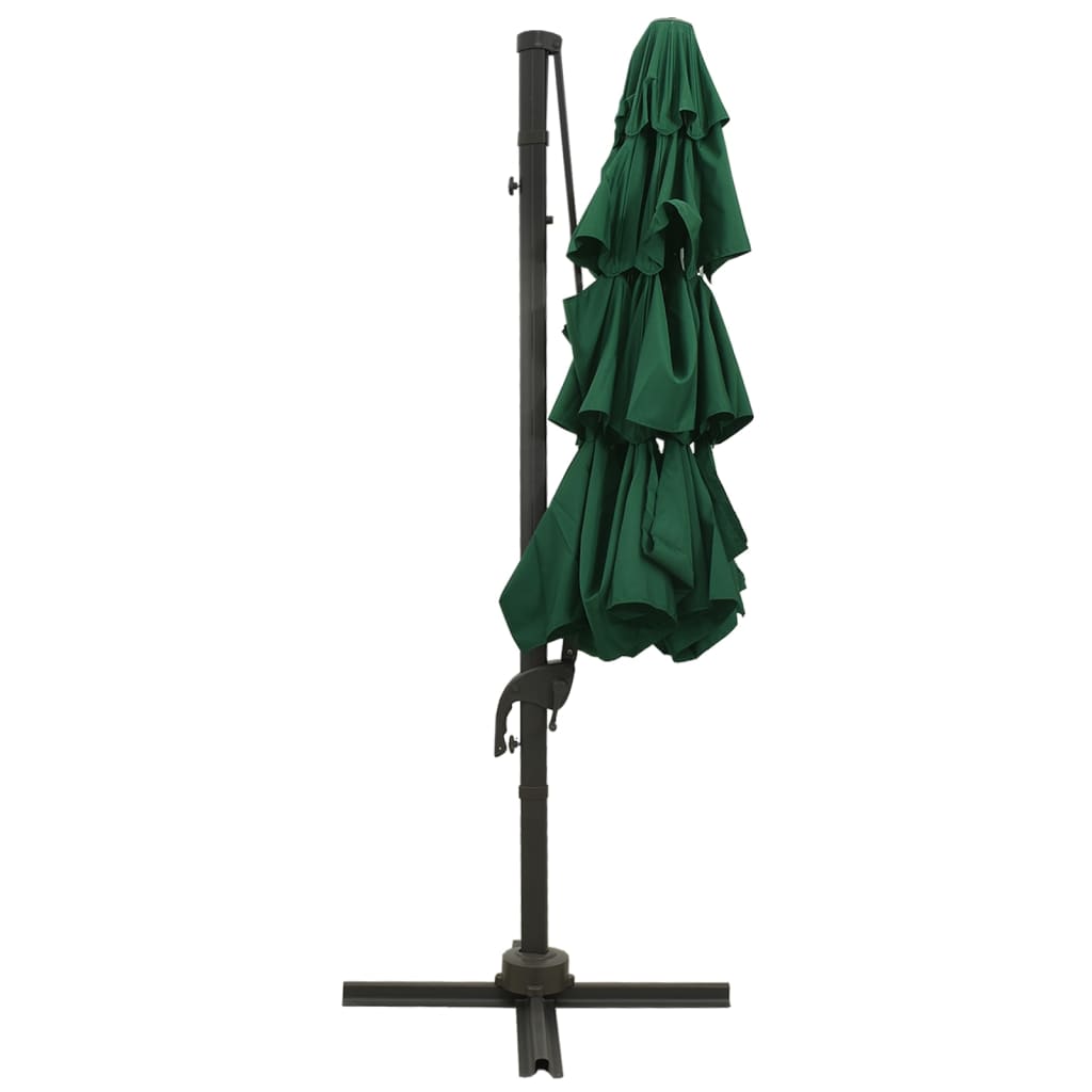 Sonnenschirm mit Aluminium-Mast 4-lagig Grün 3x3 m - Pazzar.ch