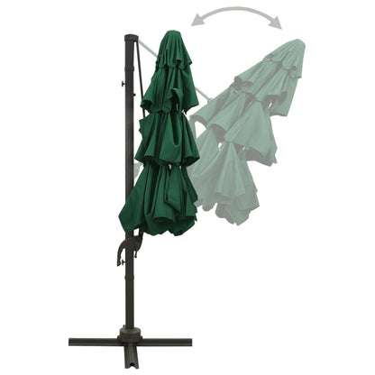 Sonnenschirm mit Aluminium-Mast 4-lagig Grün 3x3 m - Pazzar.ch
