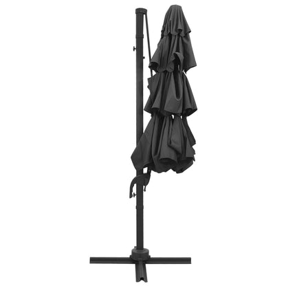 Sonnenschirm mit Aluminium-Mast 4-lagig Anthrazit 3x3 m - Pazzar.ch