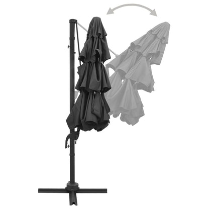 Sonnenschirm mit Aluminium-Mast 4-lagig Anthrazit 3x3 m - Pazzar.ch