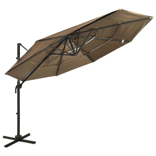 Sonnenschirm mit Aluminium-Mast 4-lagig Taupe 3x3 m - Pazzar.ch