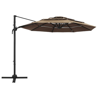 Sonnenschirm mit Aluminium-Mast 4-lagig Taupe 3x3 m - Pazzar.ch