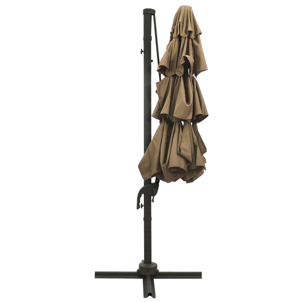 Sonnenschirm mit Aluminium-Mast 4-lagig Taupe 3x3 m - Pazzar.ch