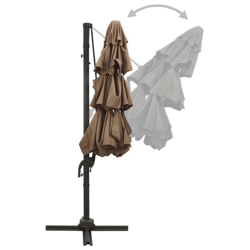 Sonnenschirm mit Aluminium-Mast 4-lagig Taupe 3x3 m - Pazzar.ch