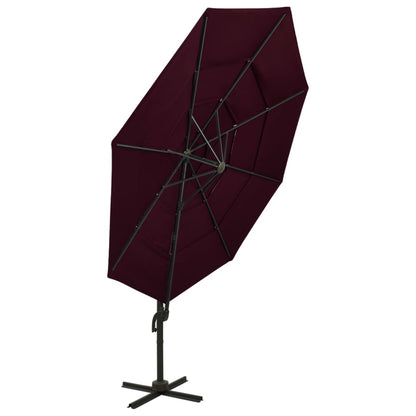 Sonnenschirm mit Aluminium-Mast 4-lagig Bordeauxrot 3x3 m - Pazzar.ch