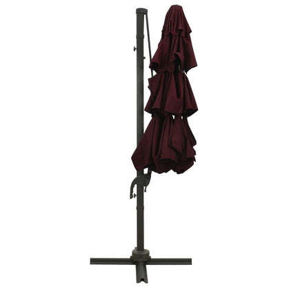 Sonnenschirm mit Aluminium-Mast 4-lagig Bordeauxrot 3x3 m - Pazzar.ch