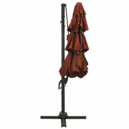 Sonnenschirm mit Aluminium-Mast 4-lagig Terrakottarot 3x3 m - Pazzar.ch