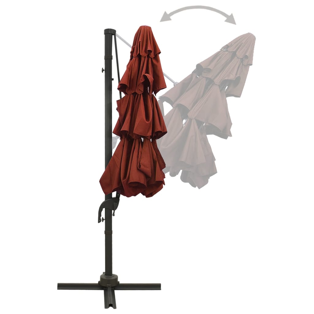 Sonnenschirm mit Aluminium-Mast 4-lagig Terrakottarot 3x3 m - Pazzar.ch