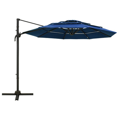 Sonnenschirm mit Aluminium-Mast 4-lagig Azurblau 3x3 m - Pazzar.ch