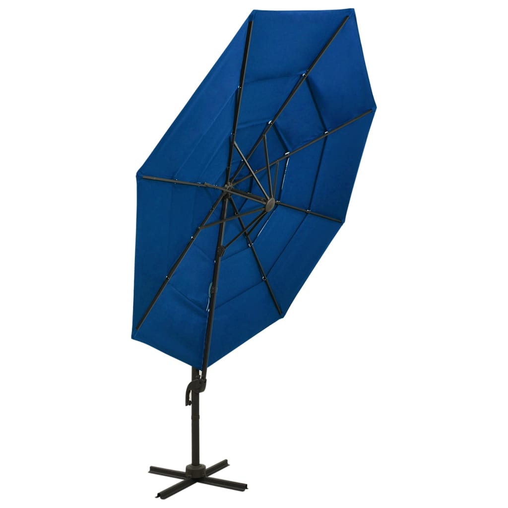 Sonnenschirm mit Aluminium-Mast 4-lagig Azurblau 3x3 m - Pazzar.ch