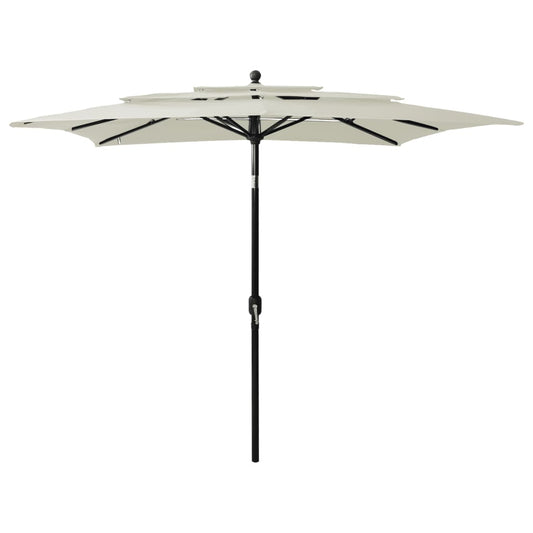 Sonnenschirm mit Aluminium-Mast 3-lagig Sandfarben 2,5x2,5 m - Pazzar.ch