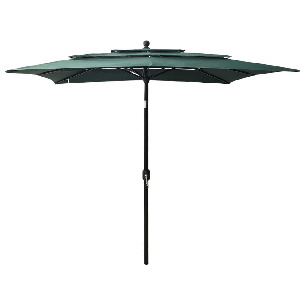 Sonnenschirm mit Aluminium-Mast 3-lagig Grün 2,5x2,5 m - Pazzar.ch