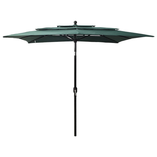 Sonnenschirm mit Aluminium-Mast 3-lagig Grün 2,5x2,5 m - Pazzar.ch