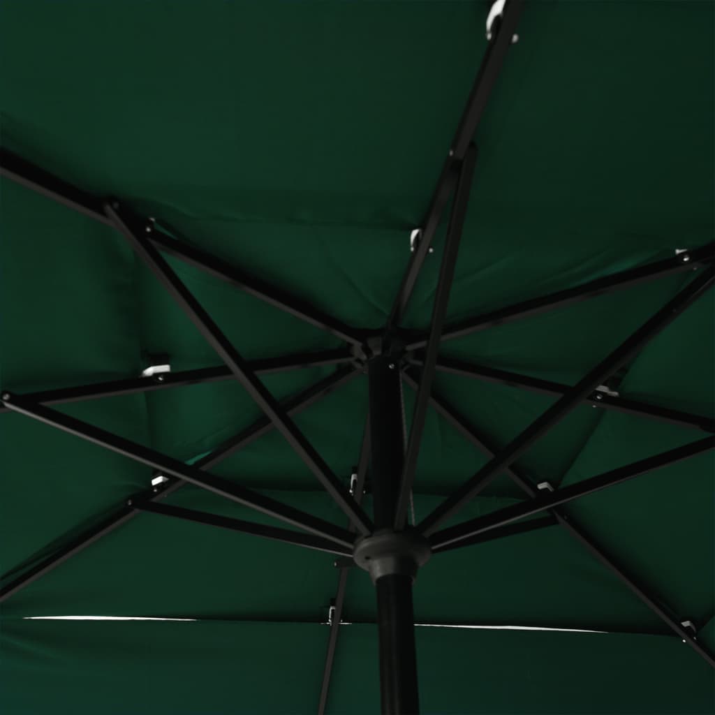 Sonnenschirm mit Aluminium-Mast 3-lagig Grün 2,5x2,5 m - Pazzar.ch