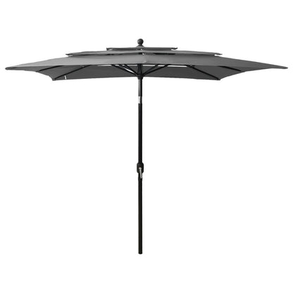 Sonnenschirm mit Aluminium-Mast 3-lagig Anthrazit 2,5x2,5 m - Pazzar.ch