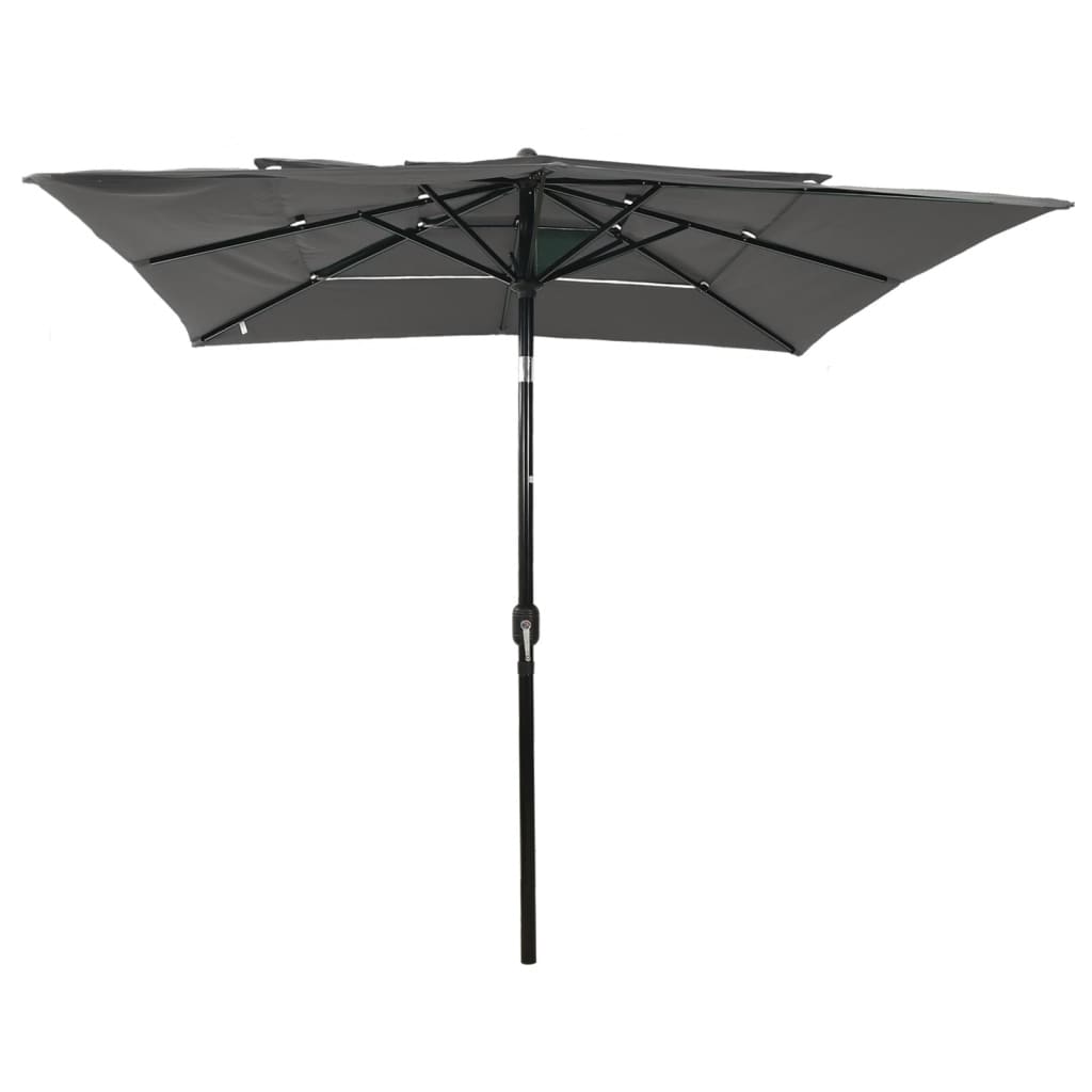 Sonnenschirm mit Aluminium-Mast 3-lagig Anthrazit 2,5x2,5 m - Pazzar.ch