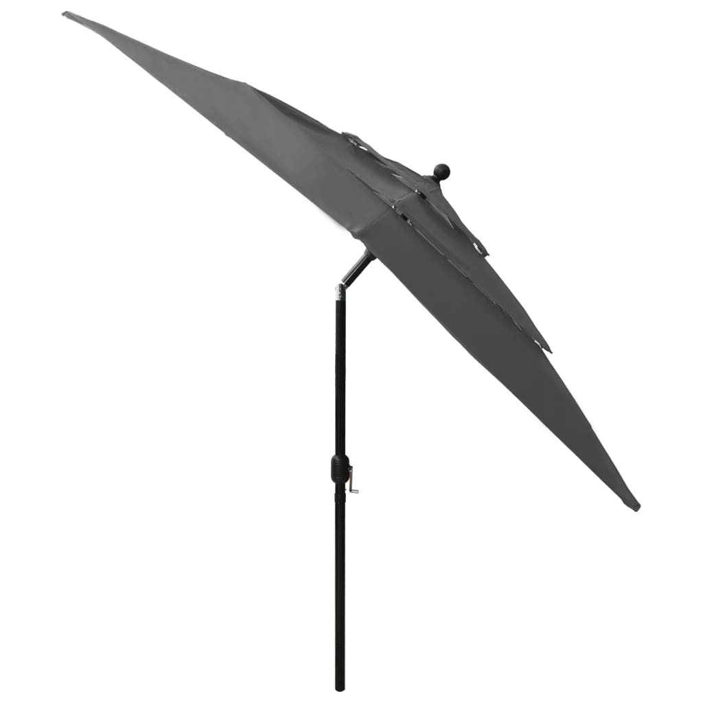 Sonnenschirm mit Aluminium-Mast 3-lagig Anthrazit 2,5x2,5 m - Pazzar.ch