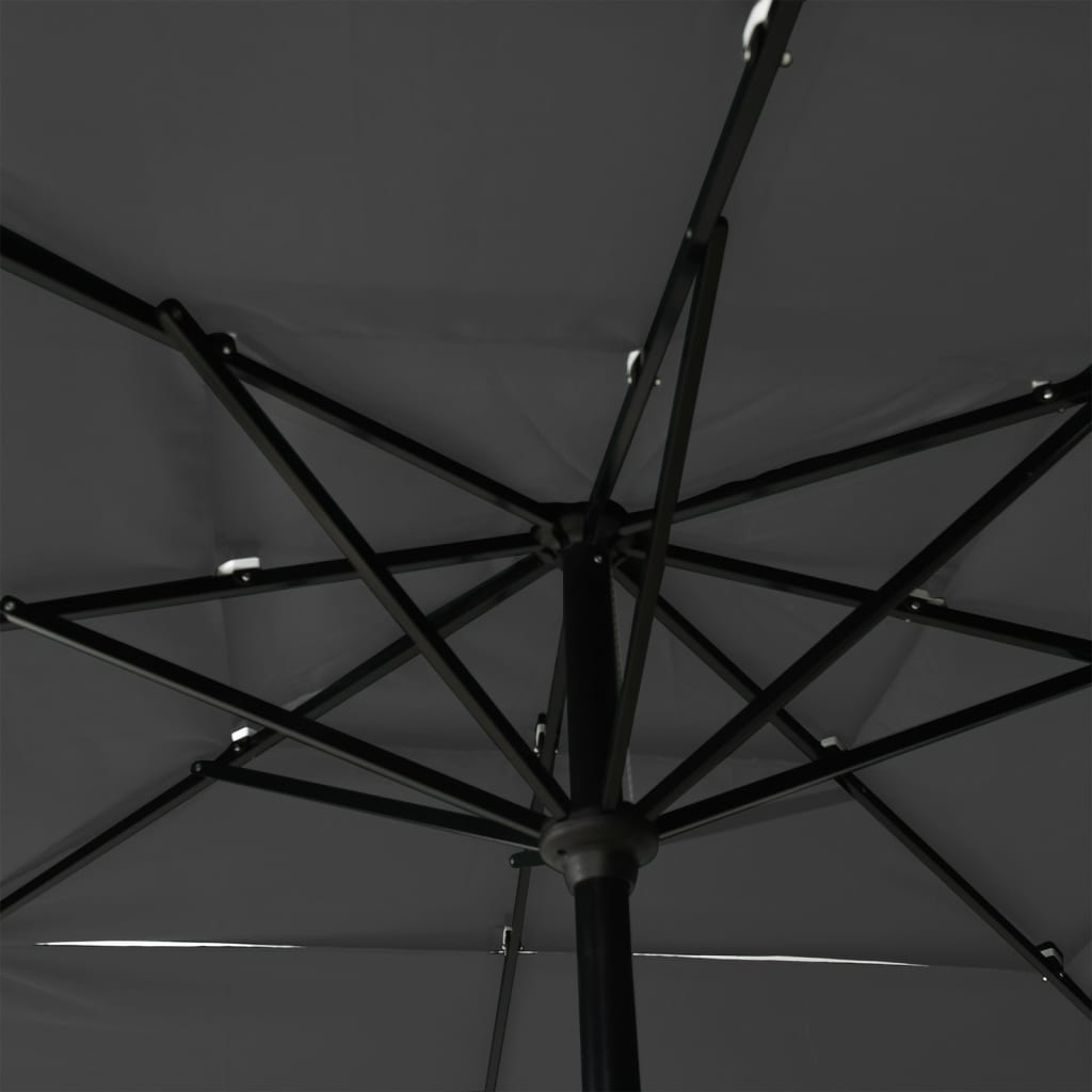 Sonnenschirm mit Aluminium-Mast 3-lagig Anthrazit 2,5x2,5 m - Pazzar.ch