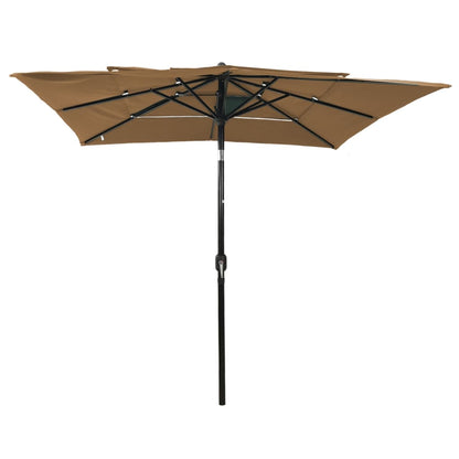 Sonnenschirm mit Aluminium-Mast 3-lagig Taupe 2,5x2,5 m - Pazzar.ch