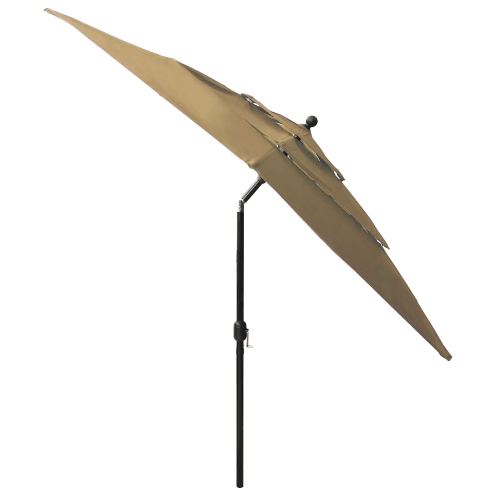 Sonnenschirm mit Aluminium-Mast 3-lagig Taupe 2,5x2,5 m - Pazzar.ch