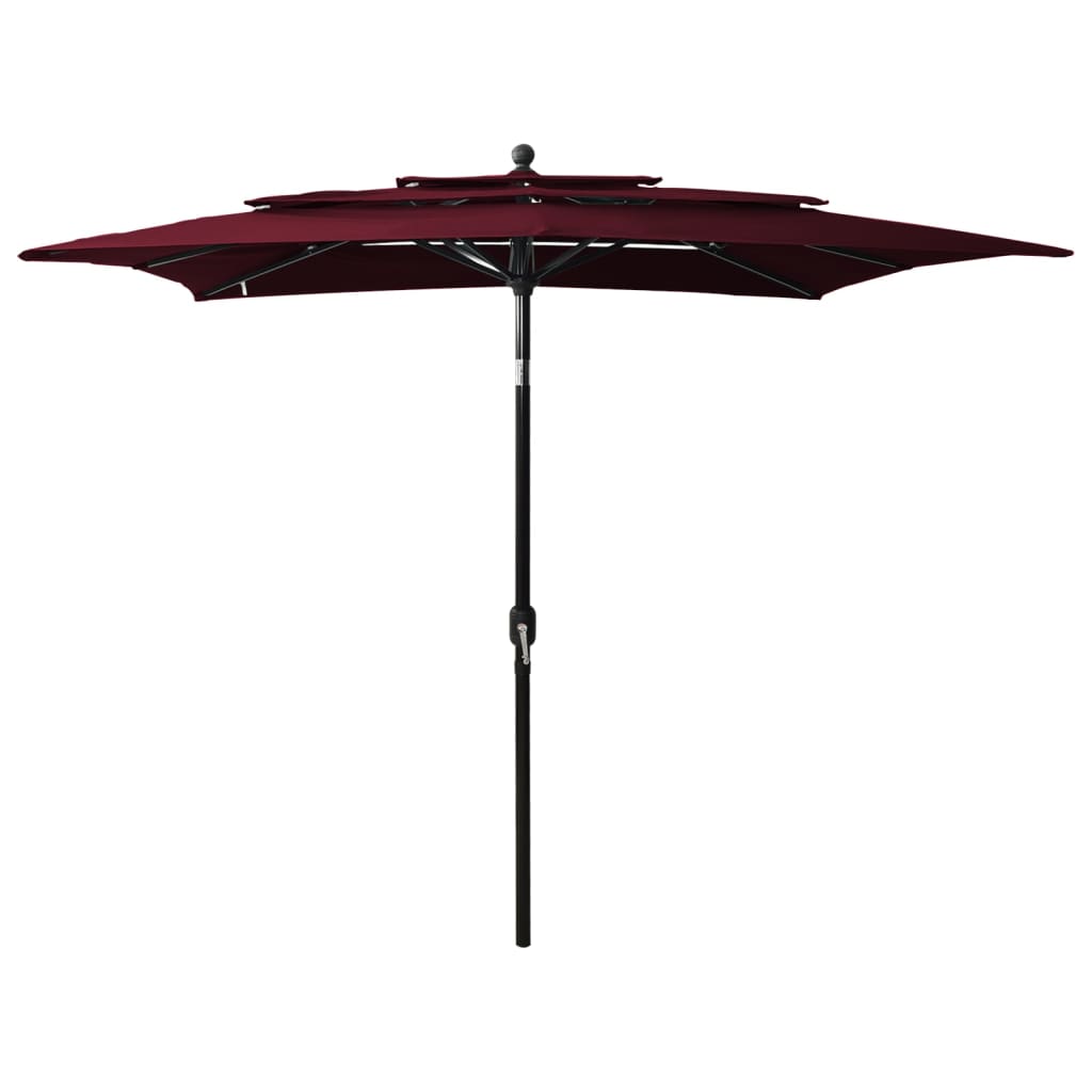 Sonnenschirm mit Aluminium-Mast 3-lagig Bordeauxrot 2,5x2,5 m - Pazzar.ch