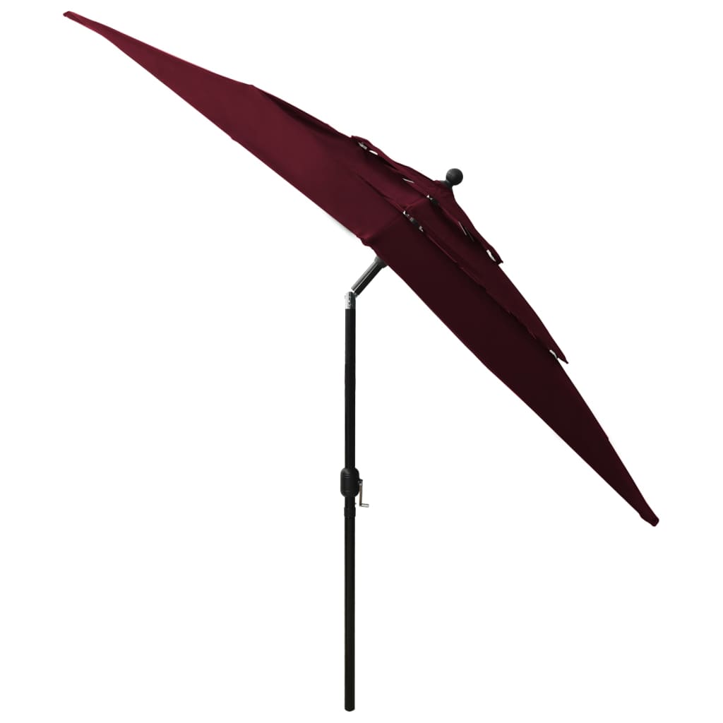 Sonnenschirm mit Aluminium-Mast 3-lagig Bordeauxrot 2,5x2,5 m - Pazzar.ch