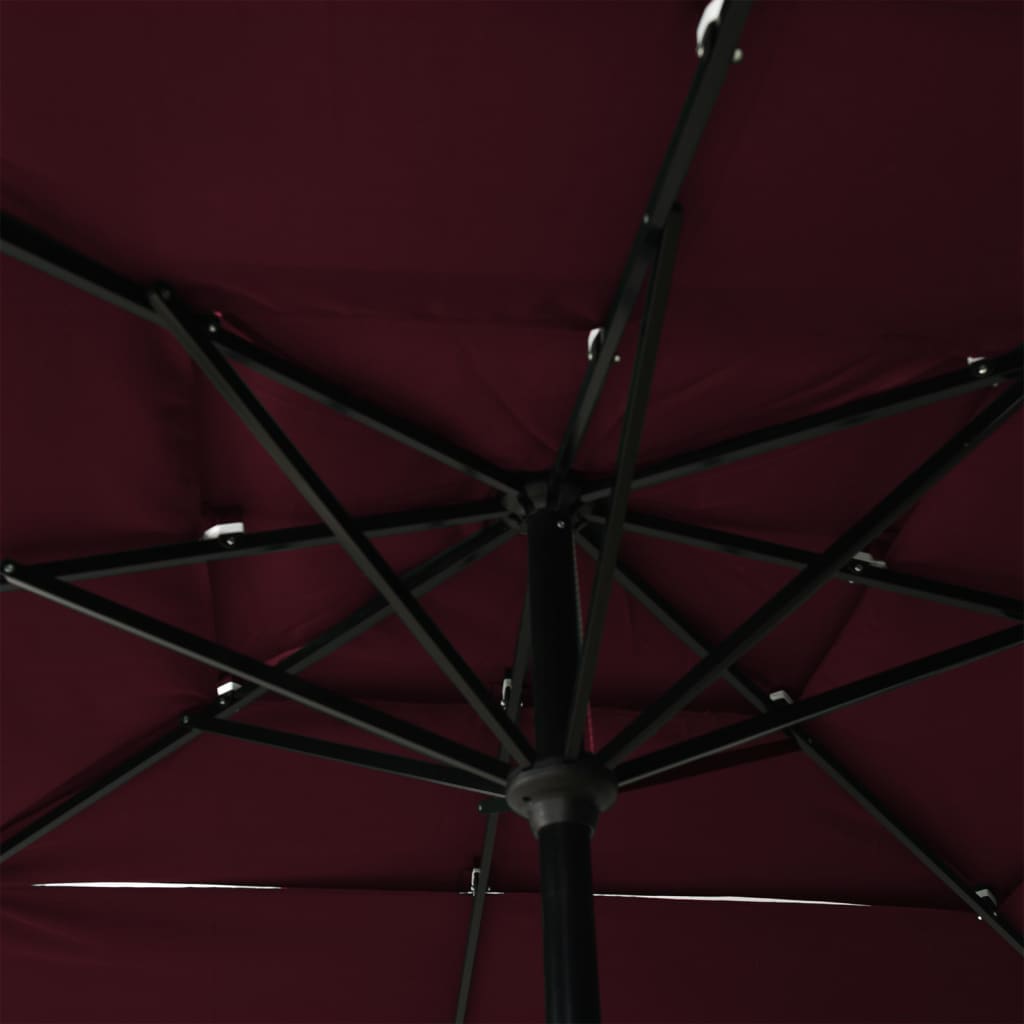 Sonnenschirm mit Aluminium-Mast 3-lagig Bordeauxrot 2,5x2,5 m - Pazzar.ch