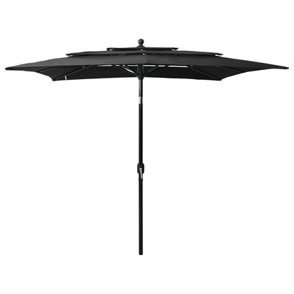 Sonnenschirm mit Aluminium-Mast 3-lagig Schwarz 2,5x2,5 m - Pazzar.ch