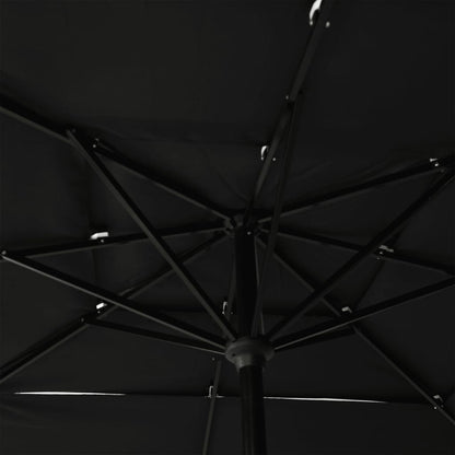 Sonnenschirm mit Aluminium-Mast 3-lagig Schwarz 2,5x2,5 m - Pazzar.ch