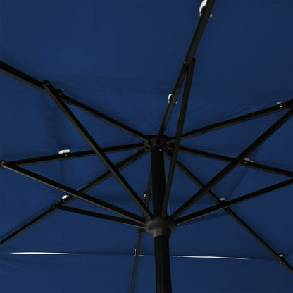 Sonnenschirm mit Aluminium-Mast 3-lagig Azurblau 2,5x2,5 m - Pazzar.ch