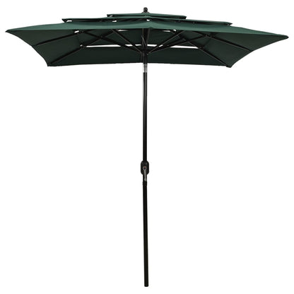 Sonnenschirm mit Aluminium-Mast 3-lagig Grün 2x2 m - Pazzar.ch