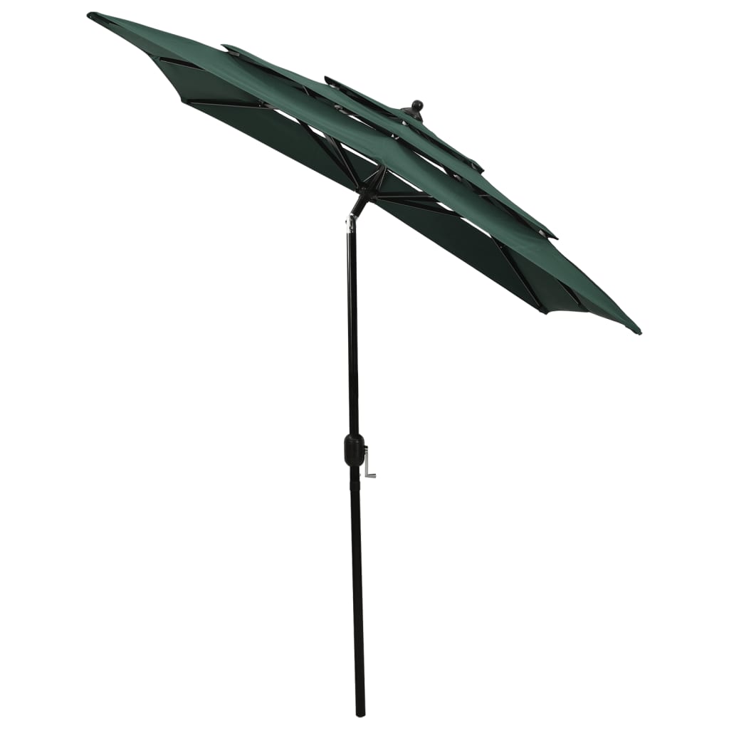 Sonnenschirm mit Aluminium-Mast 3-lagig Grün 2x2 m - Pazzar.ch