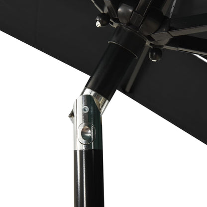 Sonnenschirm mit Aluminium-Mast 3-lagig Schwarz 2x2 m - Pazzar.ch