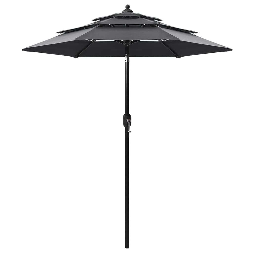 Sonnenschirm mit Aluminium-Mast 3-lagig Anthrazit 2 m - Pazzar.ch