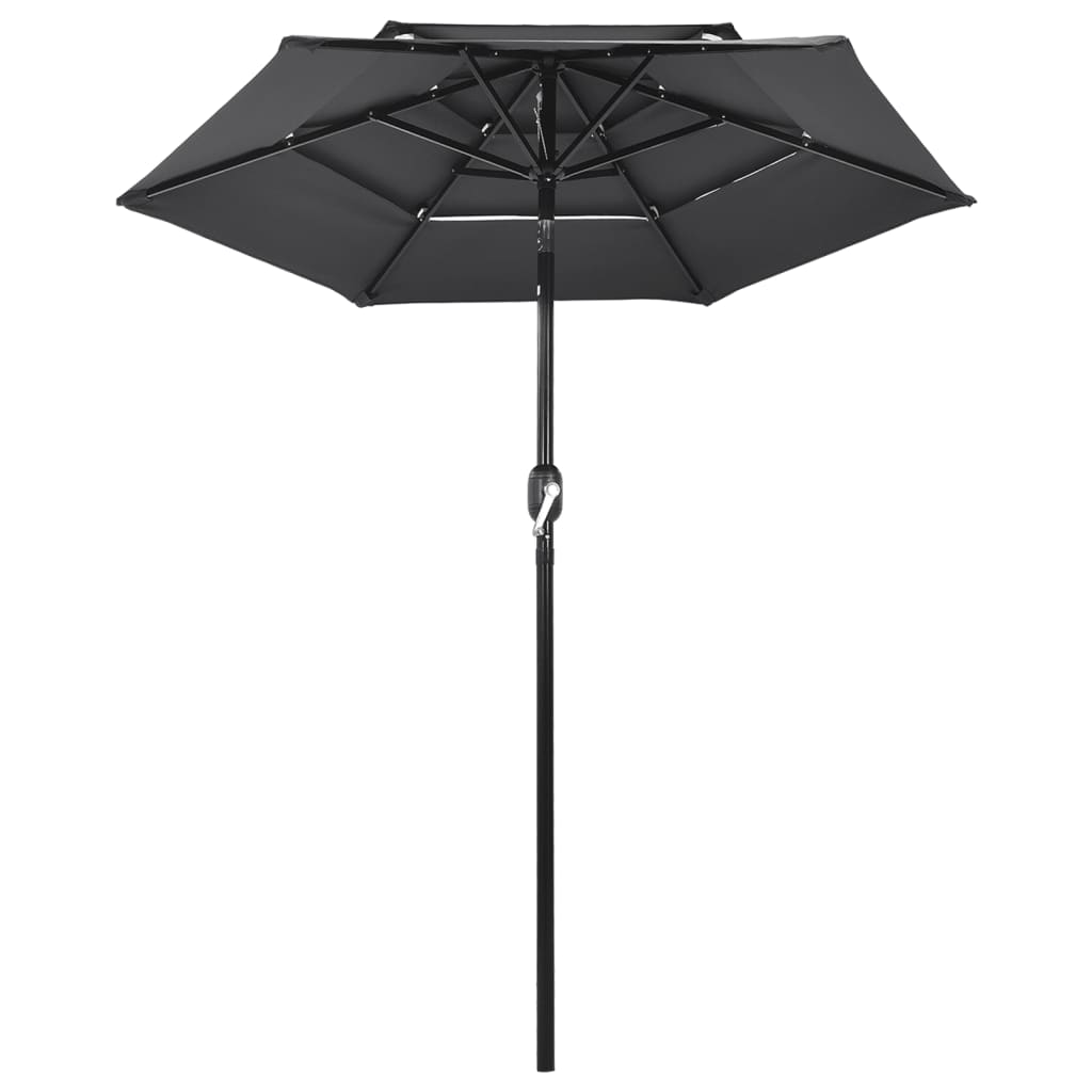 Sonnenschirm mit Aluminium-Mast 3-lagig Anthrazit 2 m - Pazzar.ch