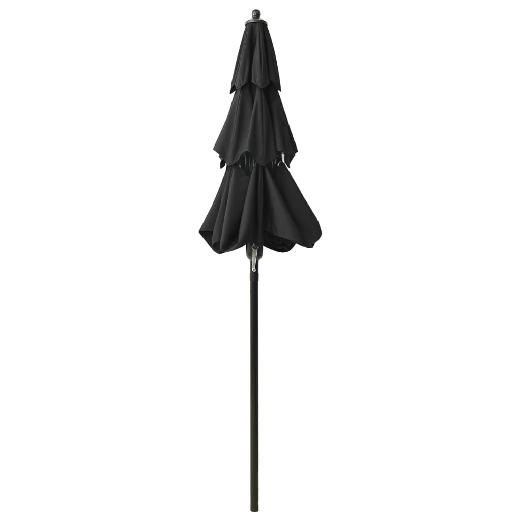 Sonnenschirm mit Aluminium-Mast 3-lagig Schwarz 2 m - Pazzar.ch