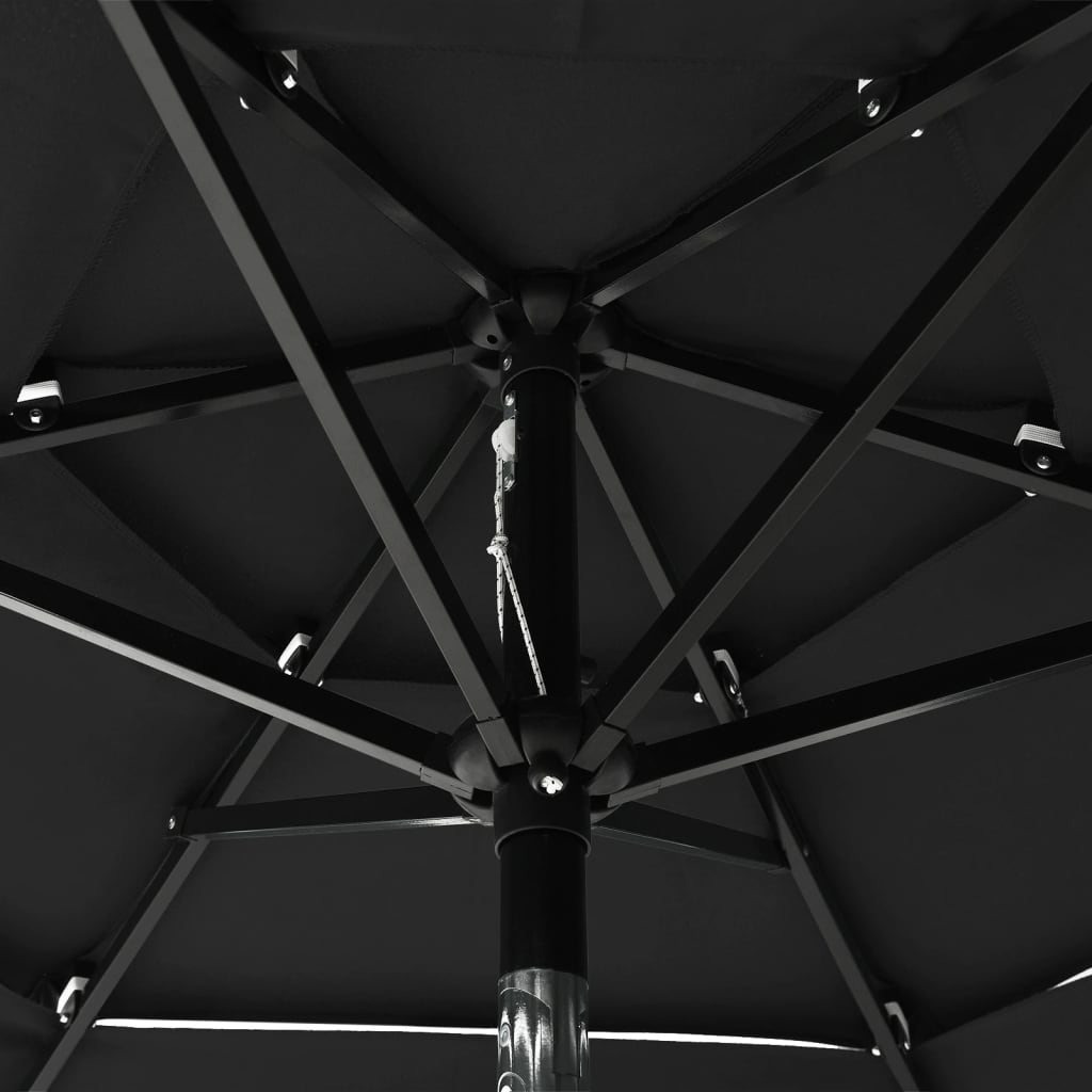 Sonnenschirm mit Aluminium-Mast 3-lagig Schwarz 2 m - Pazzar.ch
