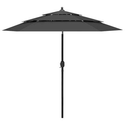 Sonnenschirm mit Aluminium-Mast 3-lagig Anthrazit 2,5 m - Pazzar.ch