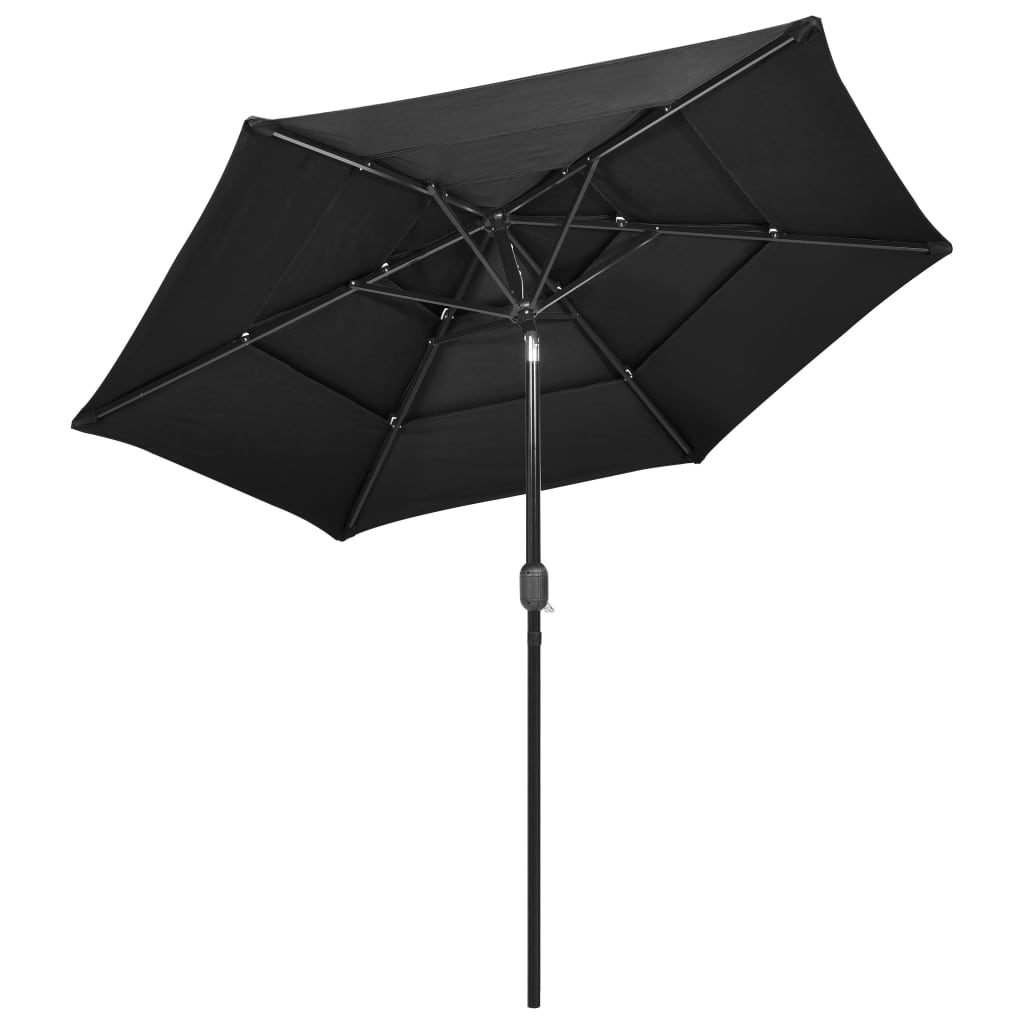 Sonnenschirm mit Aluminium-Mast 3-lagig Anthrazit 2,5 m - Pazzar.ch