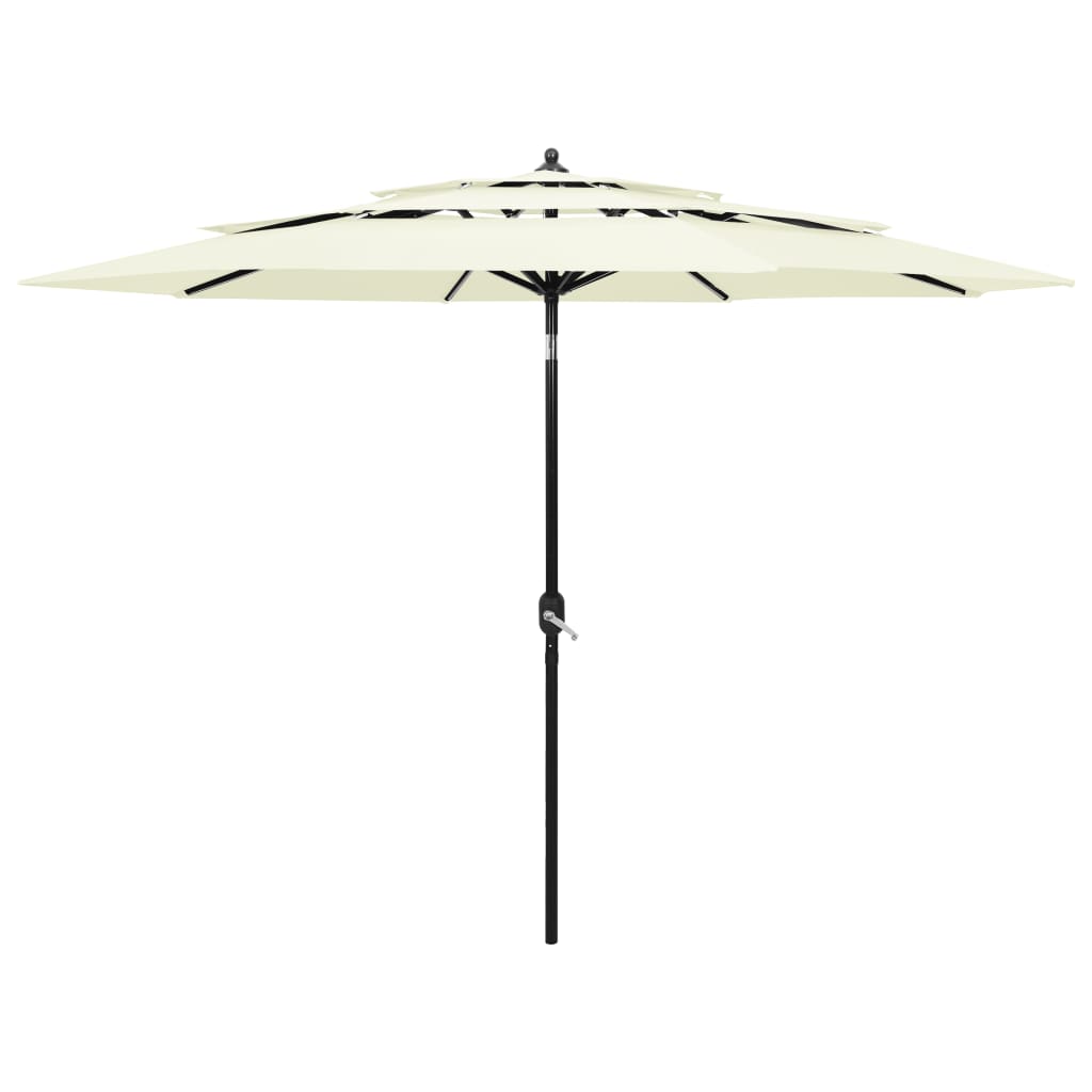 Sonnenschirm mit Aluminium-Mast 3-lagig Sandfarben 3 m - Pazzar.ch