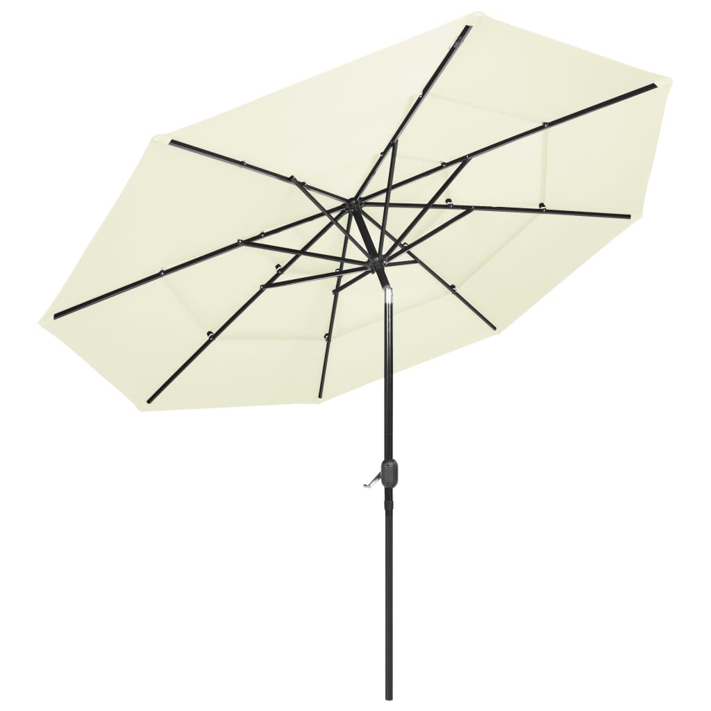 Sonnenschirm mit Aluminium-Mast 3-lagig Sandfarben 3 m - Pazzar.ch